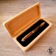 Étui en bois intérieur velours noir pour un stylo